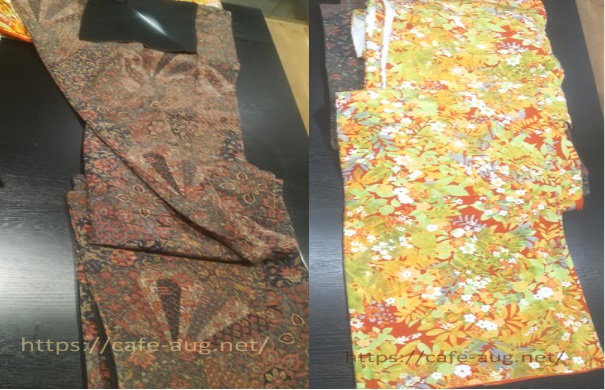 バイセルで買取された着物（更紗）